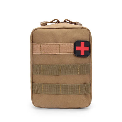 Medical bag tactical vest accessory bag in army green with 15cm x 21cm x 11cm dimensions and Velcro attachment