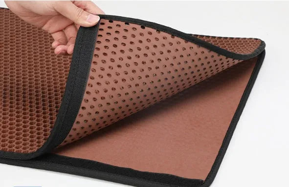 EVA double-layer cat litter mat in black, brown, grey, light blue or pink, sizes S to XL