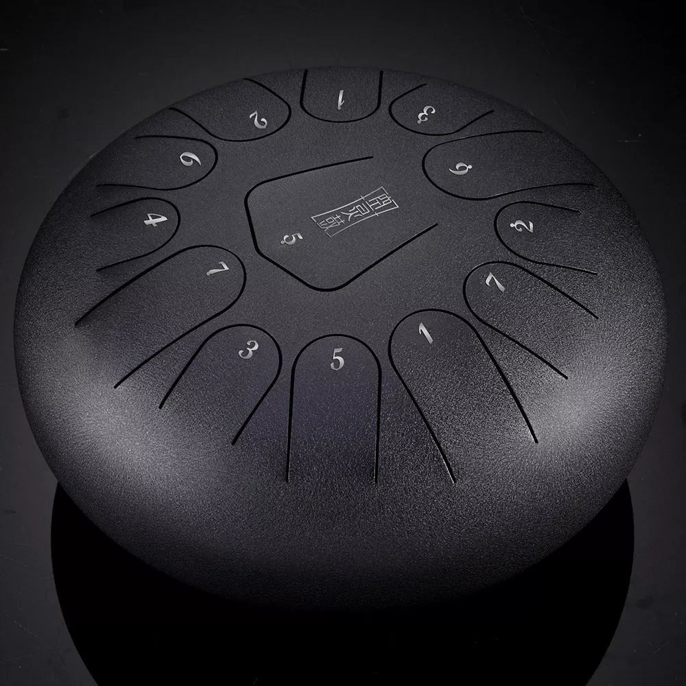 12-inch 13-tone steel tongue drum in vibrant colors