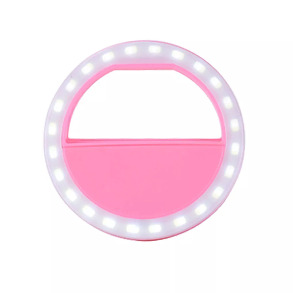 Adjustable LED ring light for mobile phones with three brightness levels