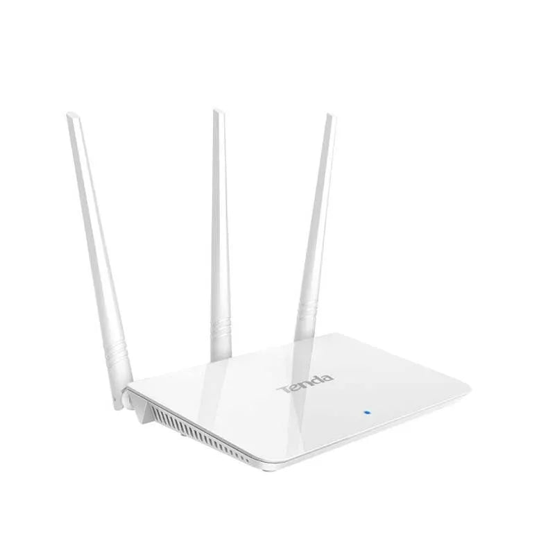 White dual-band wireless router with 2.4G and 5G frequency support for broadband networks