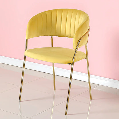 Velvet dining chair in bean paste colour with metal frame, dimensions 53x48x78cm, stable seating option