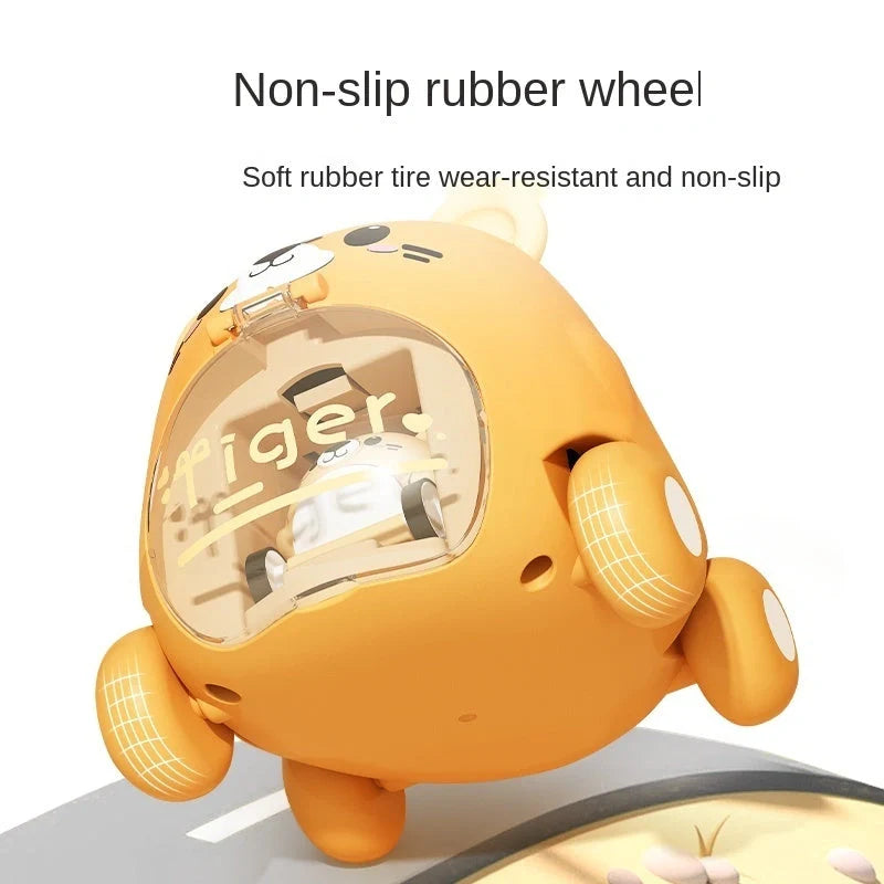Interactive cartoon toy car for children, available in Little Tiger, Little Bear, and Puppy styles