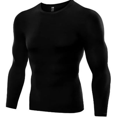 Premium long sleeve compression muscle tee for men, available in multiple colors and sizes