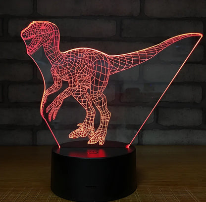 3D night light with touch controls and remote, seven colour options, acrylic construction with ABS base