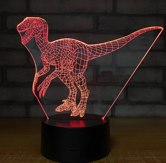 3D night light with touch controls and remote, seven colour options, acrylic construction with ABS base