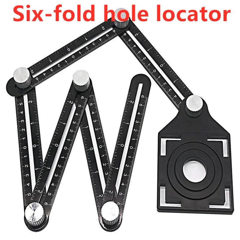 Aluminum alloy six-folding multi-angle measuring ruler for precise tile and flooring projects