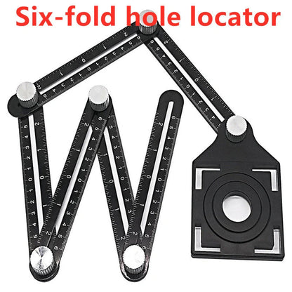 Aluminum alloy six-folding multi-angle measuring ruler for precise tile and flooring projects