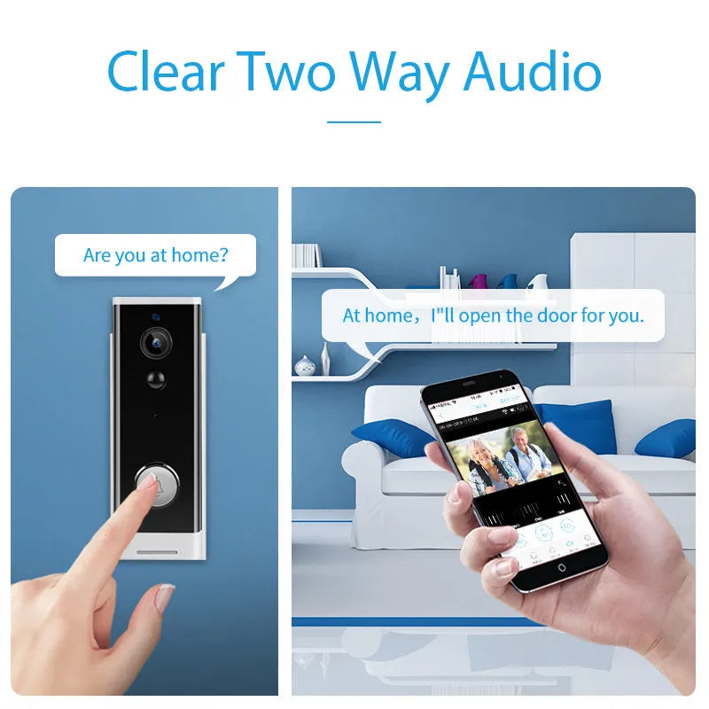 White wall-mounted network wireless camera with 1080p resolution for mobile phone remote monitoring