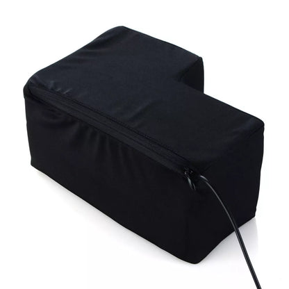 USB Decompression Enter Key Nap Pillow on a desk, showcasing its soft sponge material and USB cable.