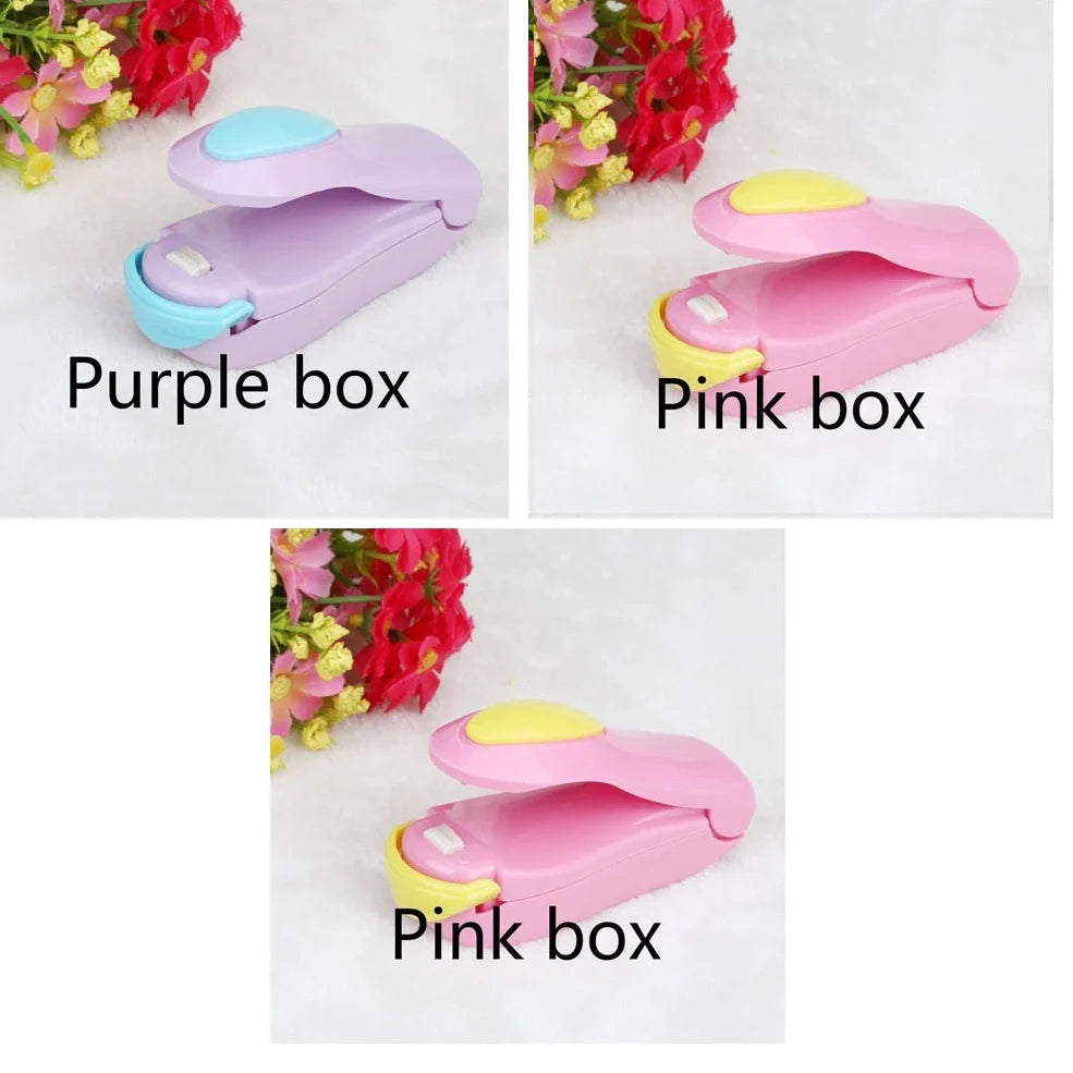 Mini hand pressure heat sealing machine measuring 10cm with magnetic base for plastic bag food preservation