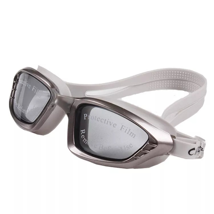 Adjustable waterproof swimming glasses with UV and fog protection in multiple colors