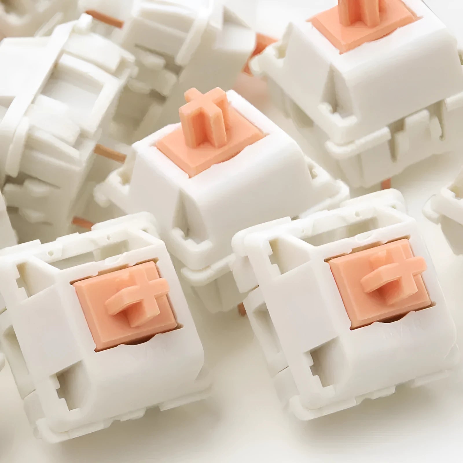 Single Panda Shaft mechanical keyboard switch isolated on white background