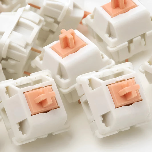 Single Panda Shaft mechanical keyboard switch isolated on white background
