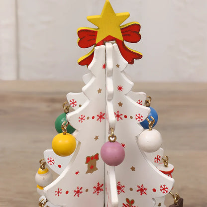 Green MDF Christmas tree ornament with laser-cut details, 19cm height