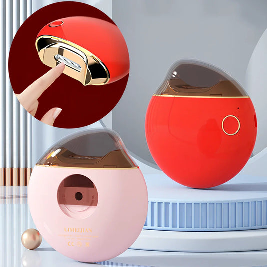 Baby electric nail clippers showing compact design with USB charging port and rotating cutting mechanism