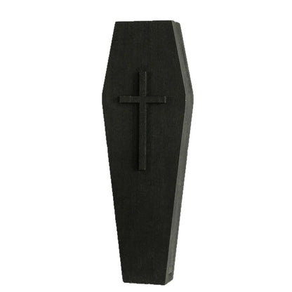 Black wooden cross wall shelf for vases measuring 27x9cm