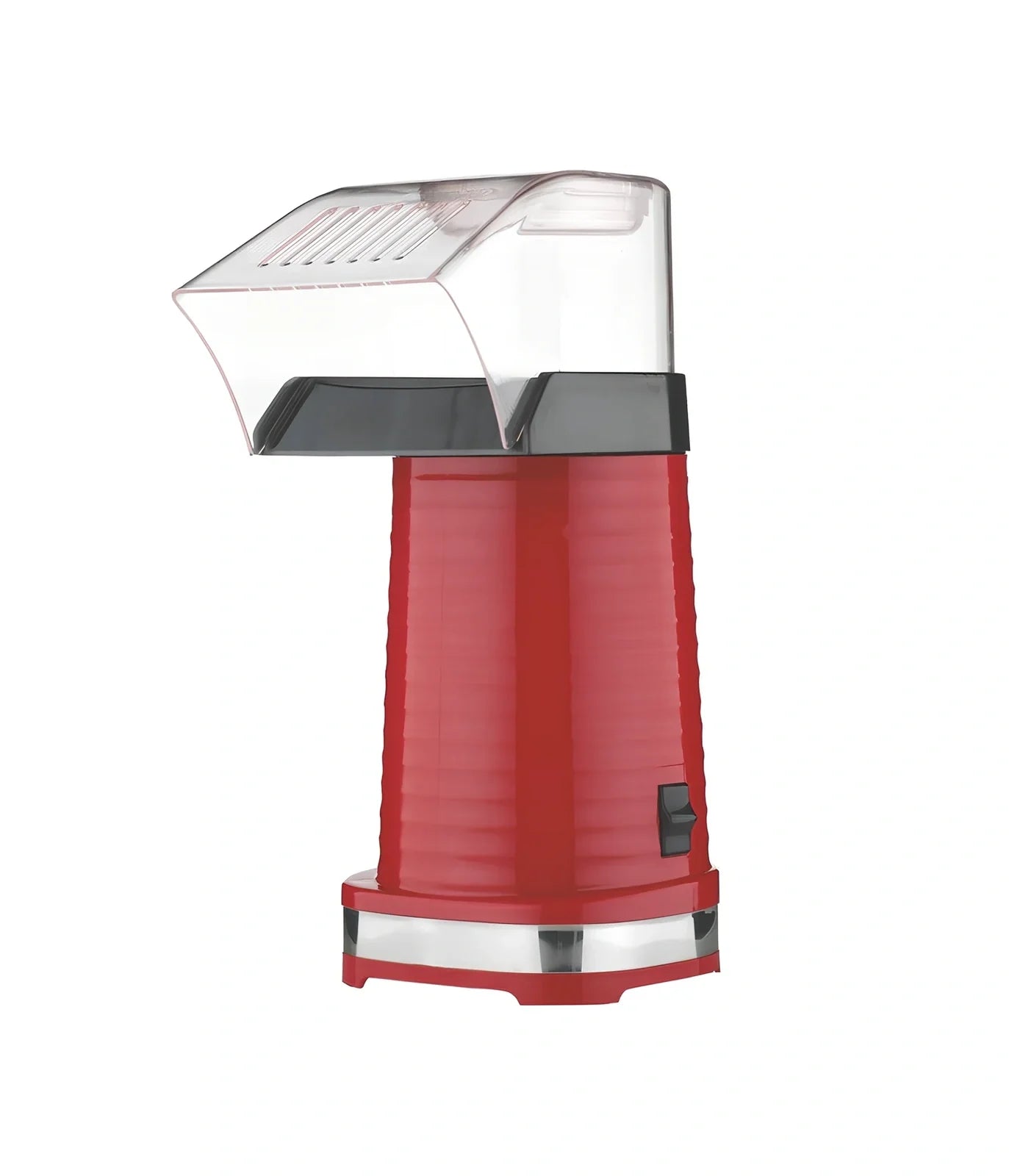 Red home popcorn machine with 1200W hot air popping system and 30cm dimensions