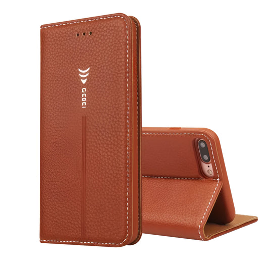 Black PU leather wallet case for iPhone X with cards stored inside