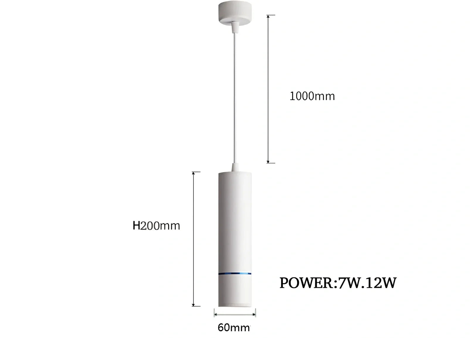 LED macaron spotlight in black finish with 60mm diameter and aluminium body construction