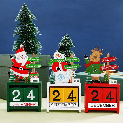 Handmade wooden Christmas calendar with festive design, perfect for holiday decor