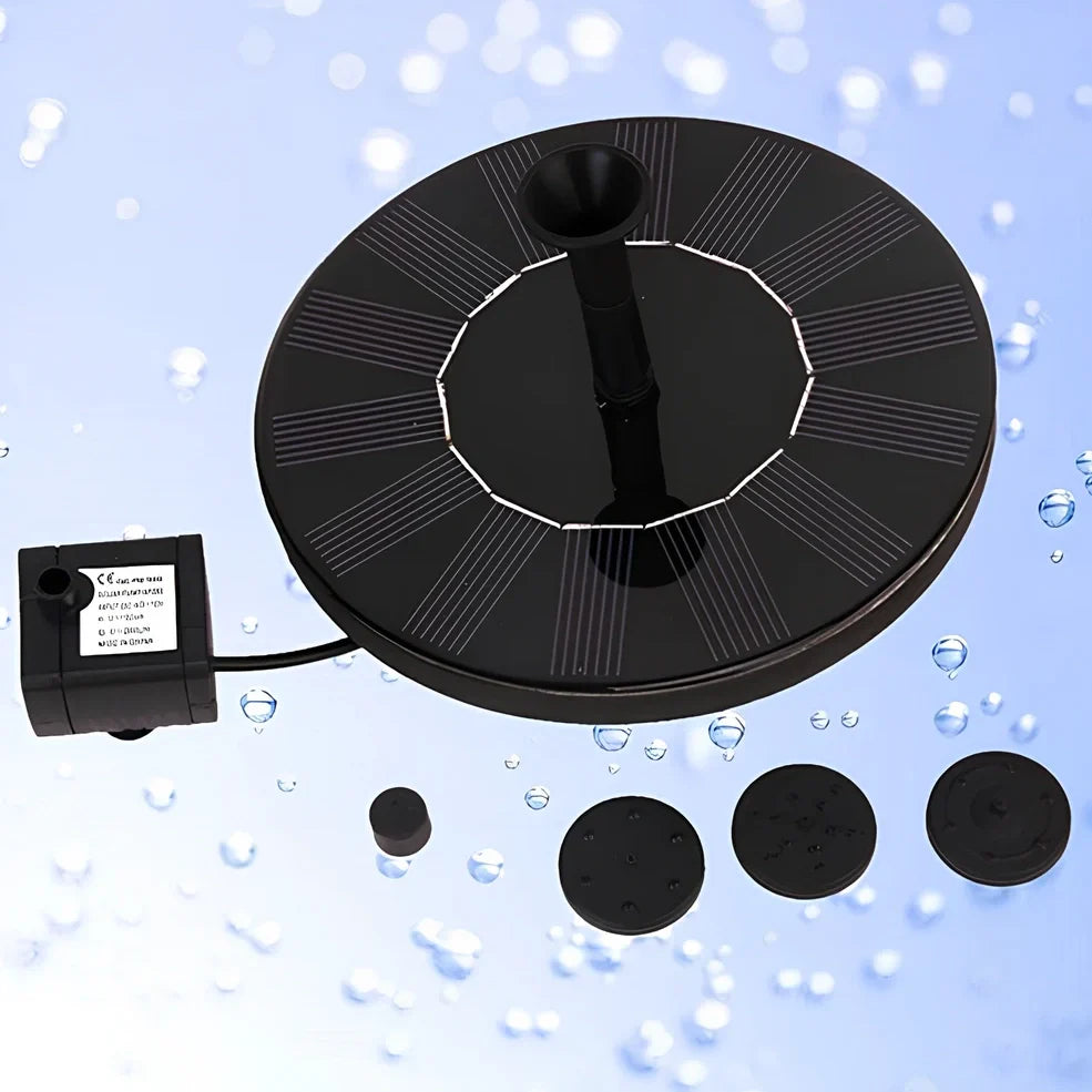 16cm round solar fountain pump with 7V/1.4W panel for garden water features