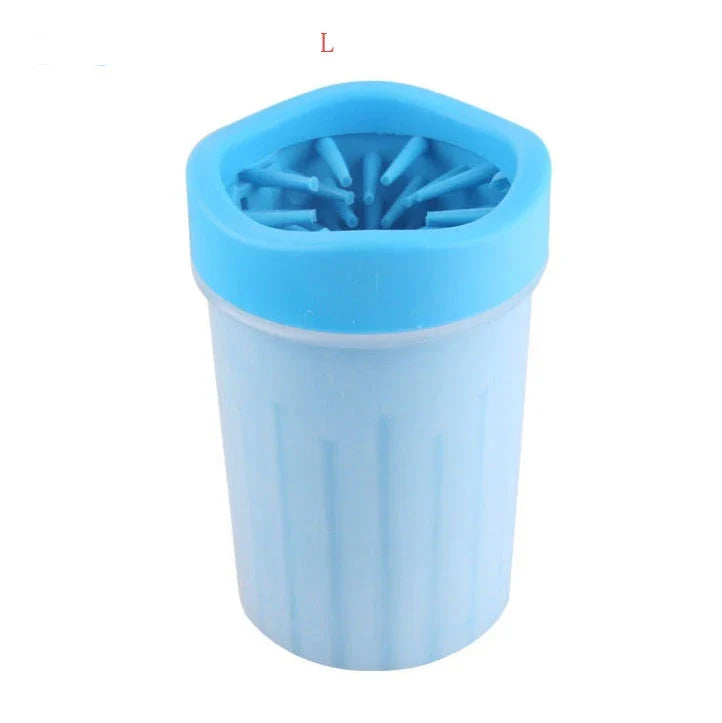 Premium silicone dog paw cleaning cup with soft bristles for gentle, effective paw washing