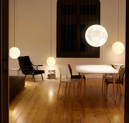 LED chandelier lamp with 3D printed shade, adjustable hanging line, and remote control for 16 colour options