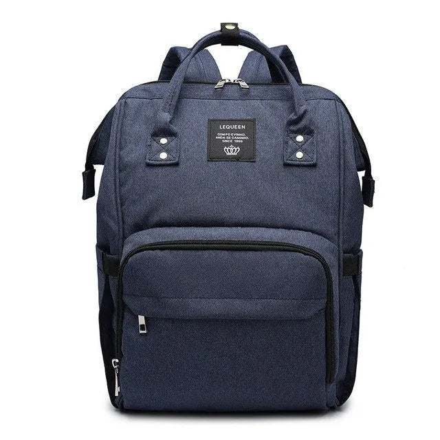 Oxford maternity nappy bag with 16-20L capacity, anti-theft design, bottle area, and multiple colour options