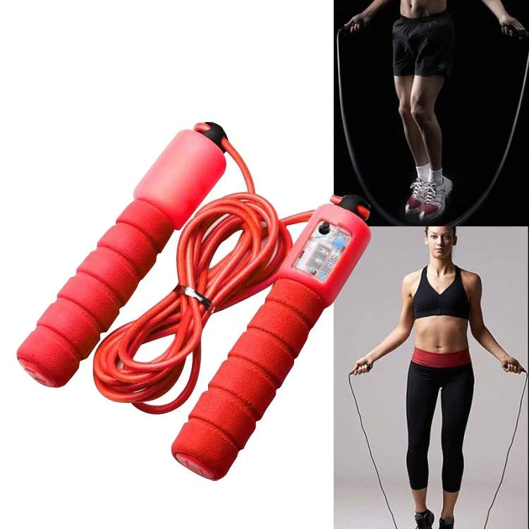 Jump Rope with Counter in vibrant colors, featuring a built-in jump tracker and ergonomic sponge handles.