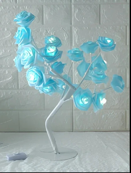 LED simulation small flower tree lamp with warm light illumination in White pink colour option