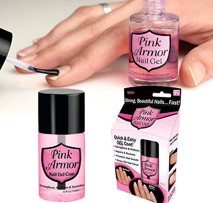 PinkArmor Nail Gel 0.50 fl oz keratin-rich gel polish for weak damaged nails, base and top coat