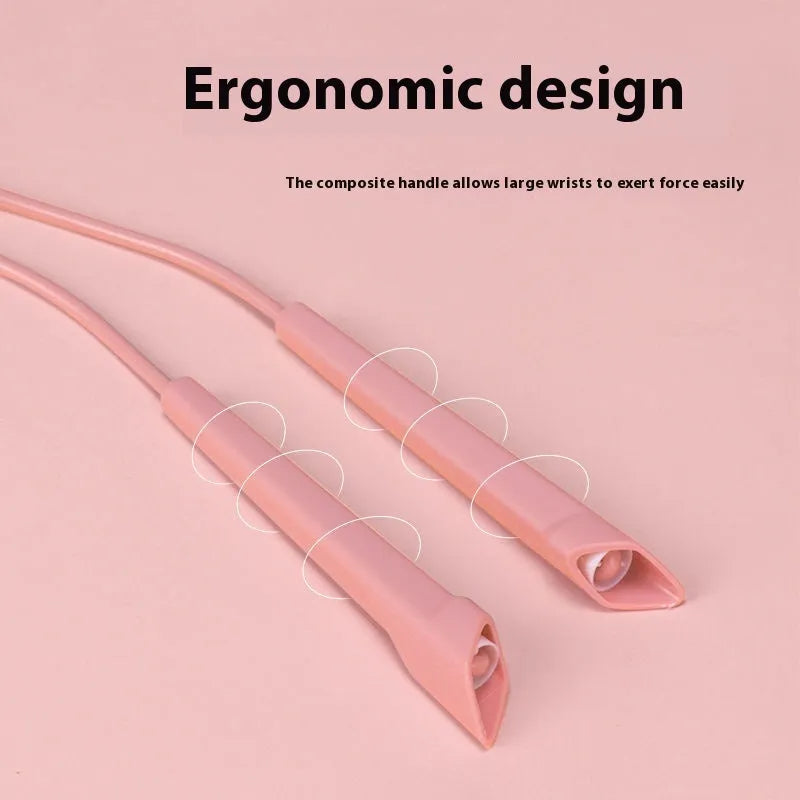 PVC fitness skipping rope with 2.8 metre length and plastic handles for running, bodybuilding, and home workout training, available in blue, black, purple, yellow, green, pink, grey, and peacock blue.