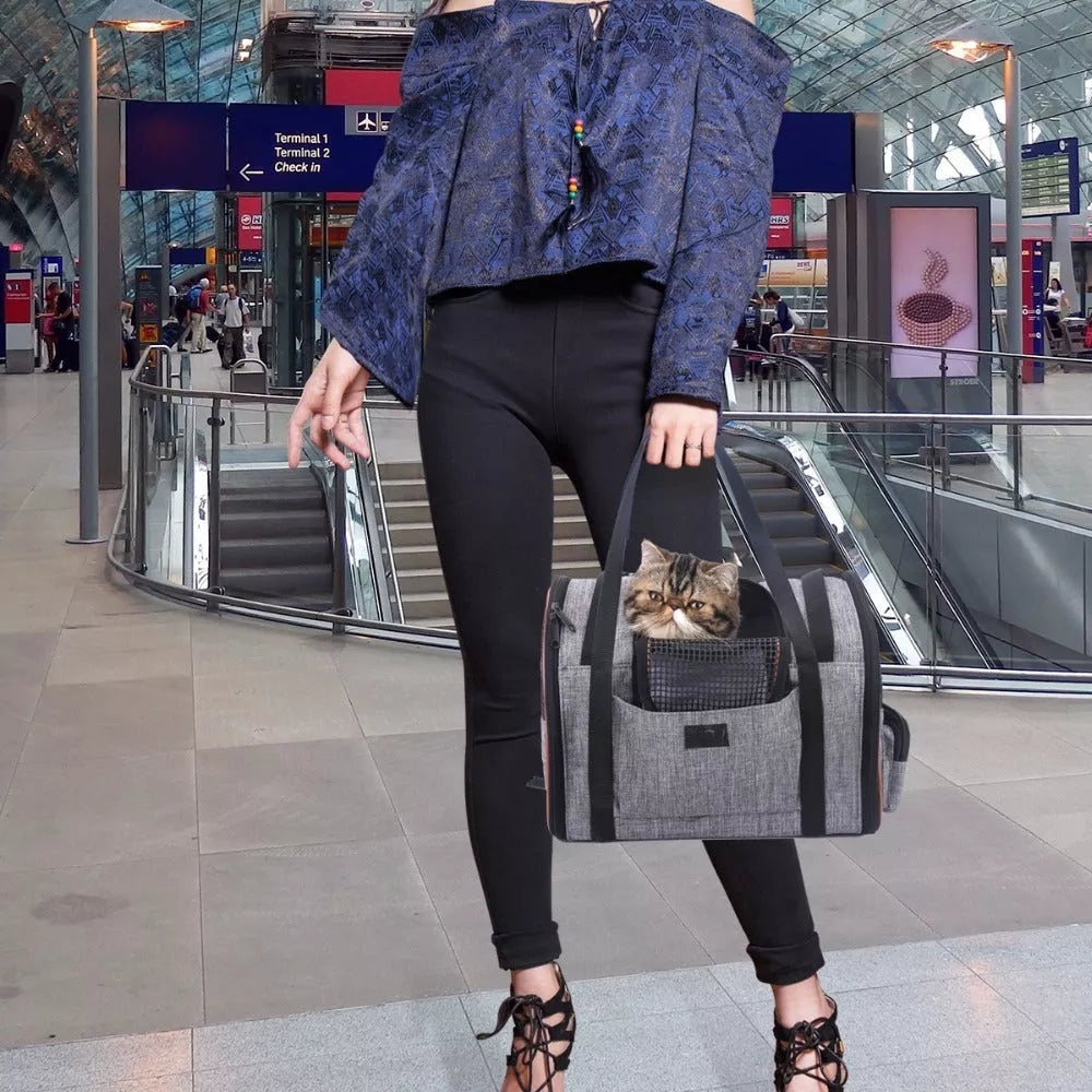 Multi-functional folding pet carrier for dogs and cats, waterproof and portable