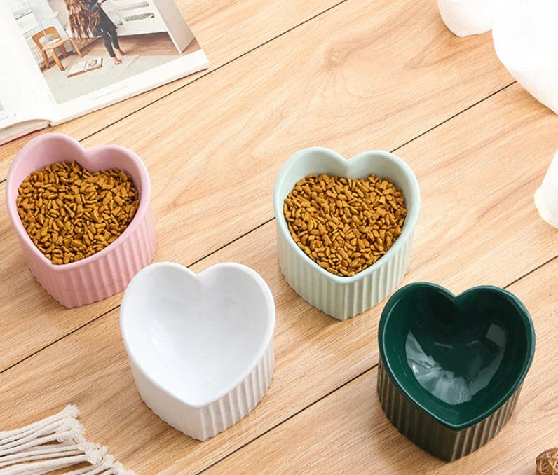 Elevated Ceramic Pet Bowl with Angled Design for Comfortable and Hygienic Feeding