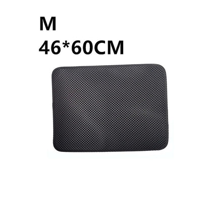 Versatile cat litter mat in different sizes and colors, featuring a dual-layer design to trap litter and protect floors