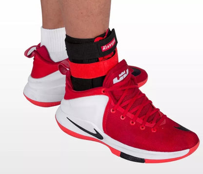 Kuangmi Adjustable Ankle Brace in Black and Red for sports injury prevention