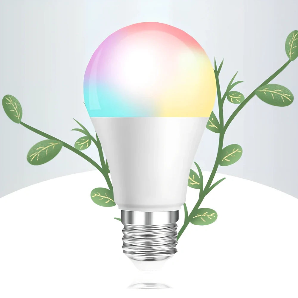 Round Bluetooth smart LED bulb with E27/B22 fittings, 60mm diameter, colour temperature adjustment 2700K-6500K