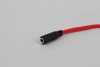 Double line computer headset adapter cable, 3.5mm audio plug, 19cm, black white red, steel wire core