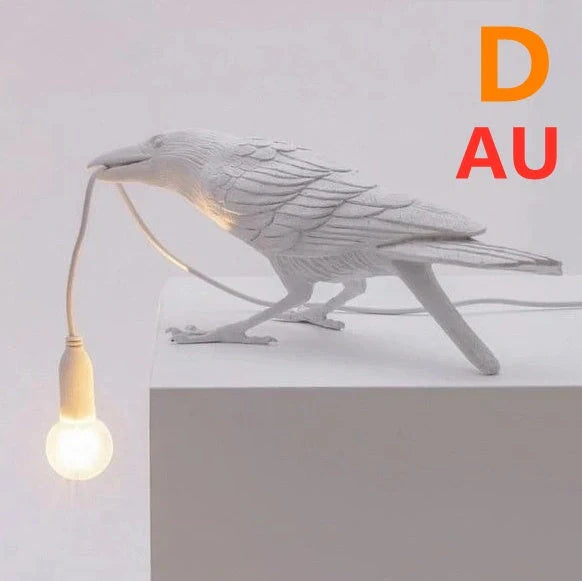 Elegant Resin Bird Wall Lamp illuminating a cozy room with its unique design