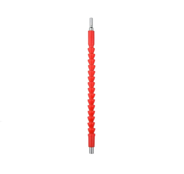 Flexible shaft drill bit in various lengths and colors for accessing tight spaces during DIY home improvement projects