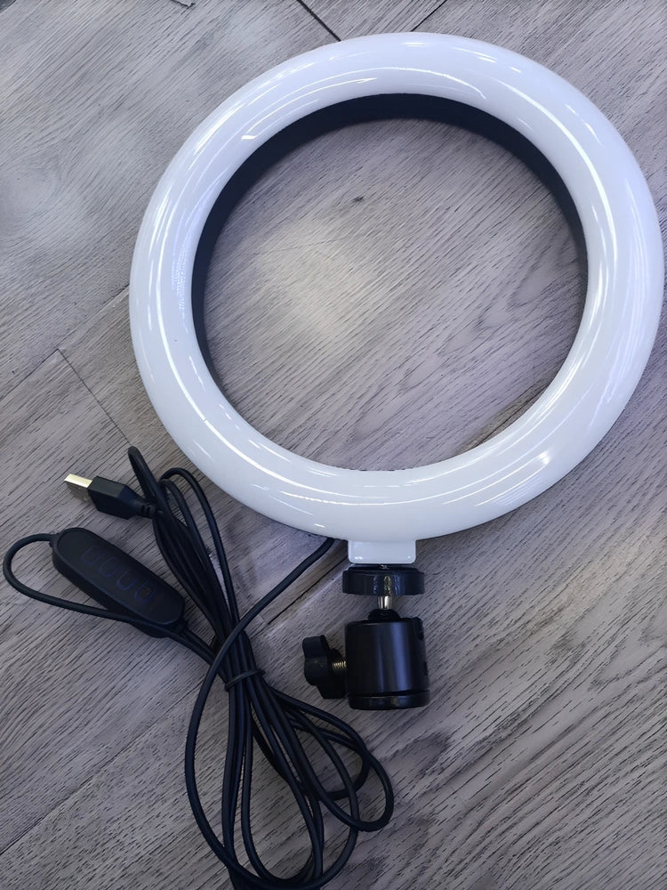 10-inch ring light with 26cm LED diameter on adjustable tripod stand for photography
