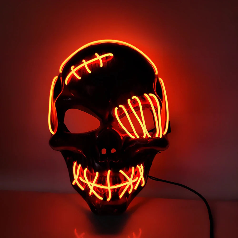 Scar one-eyed pirate LED Halloween mask with bloody details and cold light illumination