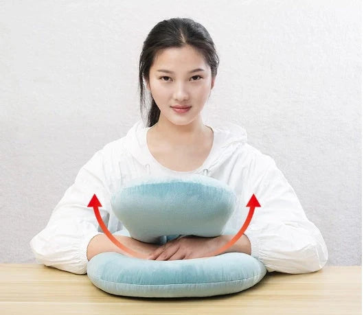 Cozy U-Shaped Neck Pillow with Arm Rest in Various Colors for Relaxing Naps and Travel Support