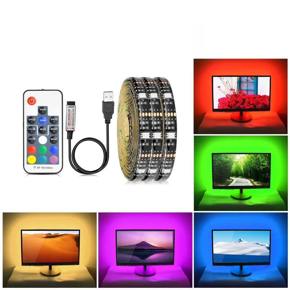 Flexible LED light strip with 30 beads per metre, showing bending capability and cut marks between LEDs