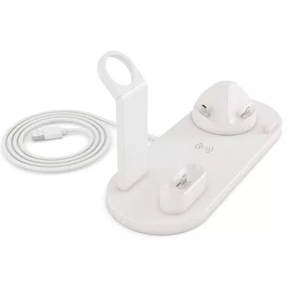 360-degree rotatable wireless charger stand with fast 10W charging for iPhone and Samsung devices