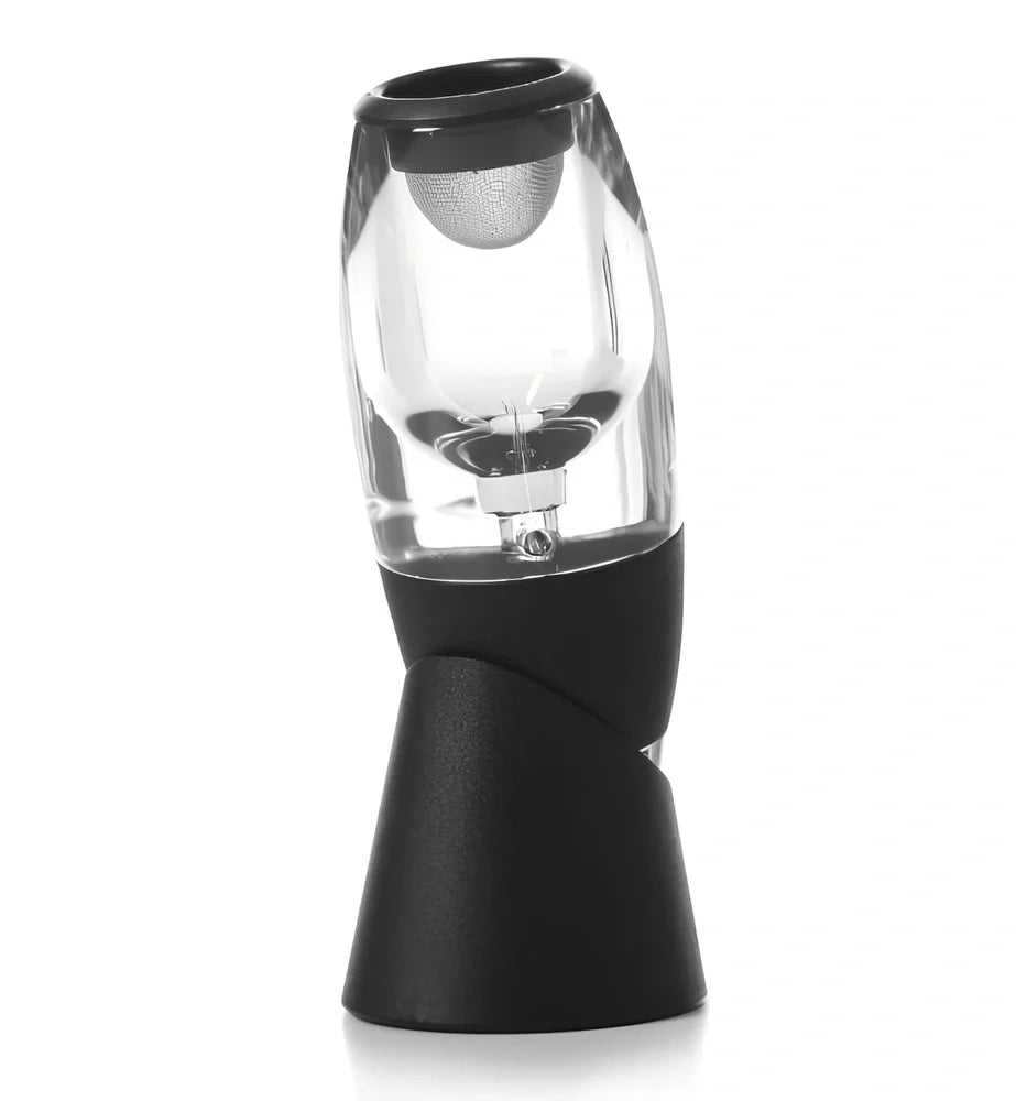 Portable wine aerator pourer with AS plastic body, silica gel components, and sediment filter