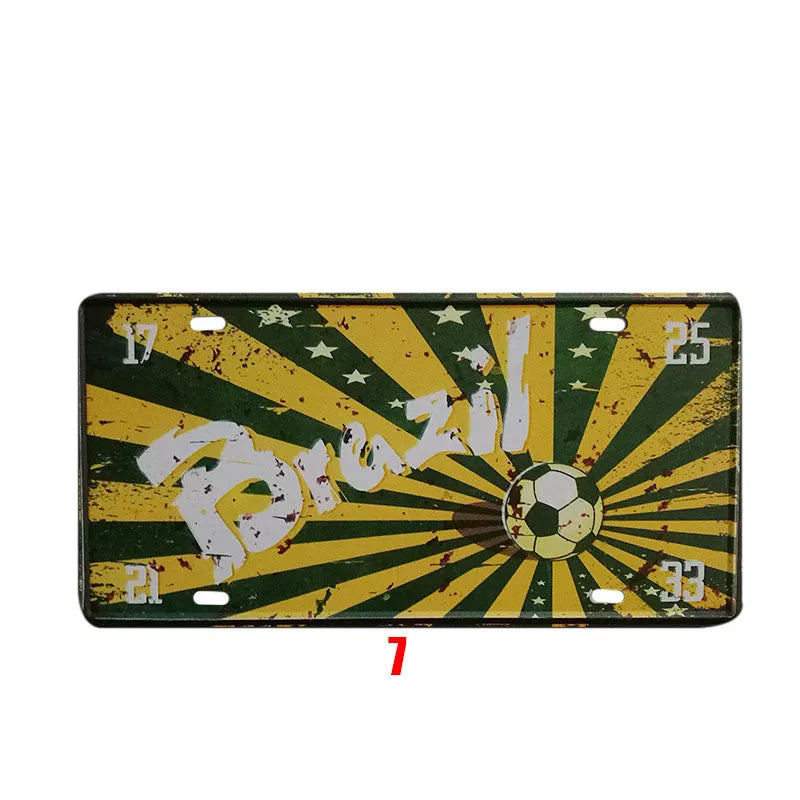 Vintage tin painting national poster with retro style and durable metal construction