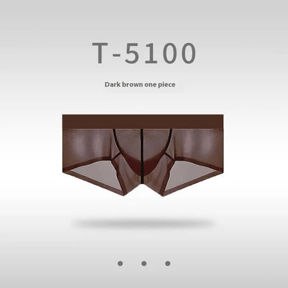 Men's seamless low-waist underwear in nylon fabric, shown in a neutral colour on a plain background.