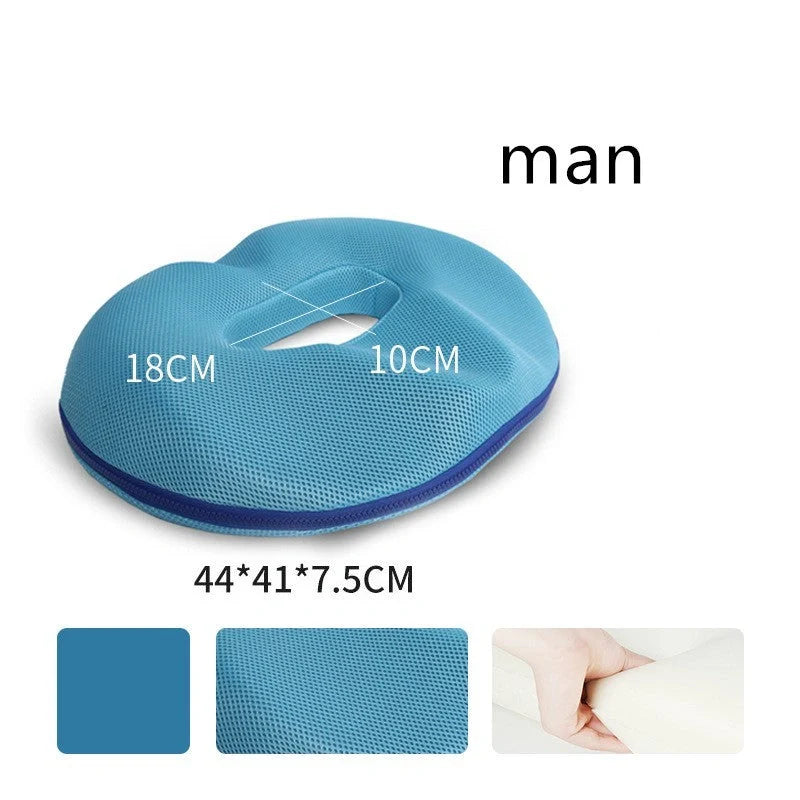 Ergonomic memory foam seat cushion with breathable materials and removable cover for office and home use